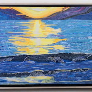 Daybreak by Janet Herman  Image: Daybreak textile art in floater frame