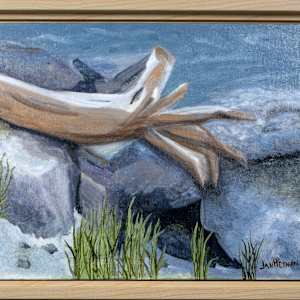 Driftwood by Janet Herman  Image: Driftwood panel is float framed
