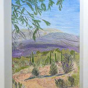 Superstition Trail by Janet Herman  Image: Textile art stretched over internal frame.