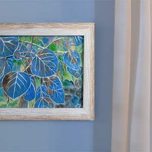 Blue Leaves by Janet Herman  Image: On blue wall