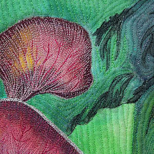 Canvas Orchid by Janet Herman  Image: Canvas Orchid - magnified stitching