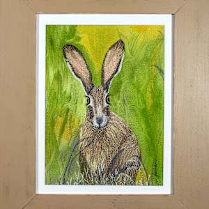 Canyon Jackrabbit by Janet Herman  Image: As framed, when sold. 