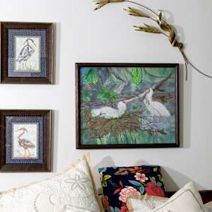 Spoonbills Nesting by Janet Herman  Image: Grouping with Spoonbills Nesting