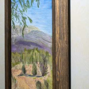 Superstition Trail by Janet Herman  Image: Sideview custom wood floating frame.