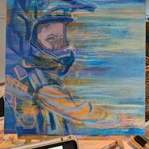 Mike by Hanna Bordewijk  Image: Sketching Mike in acrylics