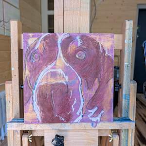 Chewie by Hanna Bordewijk  Image: Adding shapes in acrylics.