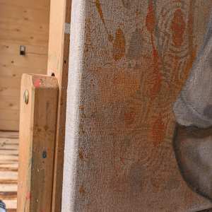 Billy and his human by Hanna Bordewijk  Image: detail of canvas, not all of the canvas is filled with paint.