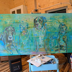 Our pets. by Hanna Bordewijk  Image: Time to finish each pet in oil.