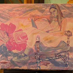 Reading Bliss by Hanna Bordewijk  Image: sketching in Sara in acrylic