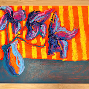 purple flowers in a vase by Anna Richards 