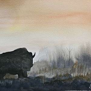 Bison in the Sage by Jeanette Perez