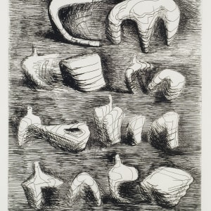 Two and Three Pieces, Reclining Figures by Henry Moore