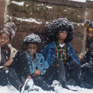 4 Queer African Women in the Snow, from Limitless Africans by Mikael Owunna
