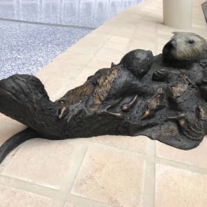 Rocky Shoreline Vignettes Sea Otter & Cub by Bud Bottoms