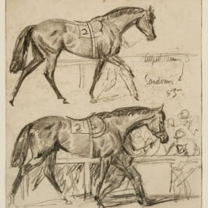 "Two Horse Studies at Sandown" & "In the Paddock, Kempton" (PAIR) by Sir Alfred J. Munnings
