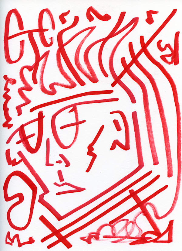 Flaming Brain in Red